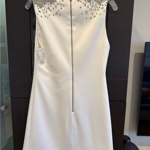 Alice + Olivia White Embellished Mini Dress